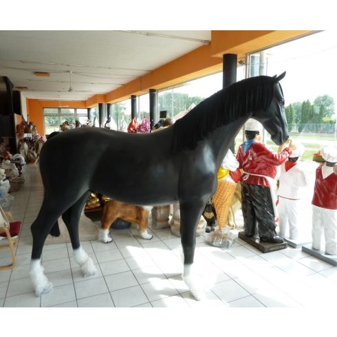 Ló-207cm-műszál sörénnyel-fekete