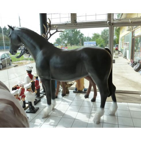 Ló-207cm-műszál sörénnyel-fekete