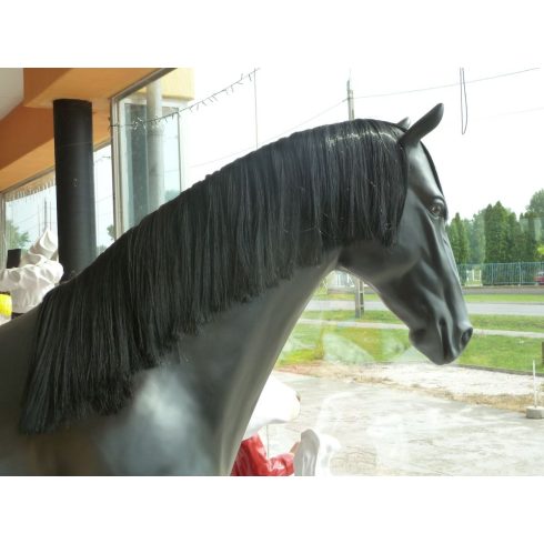 Ló-207cm-műszál sörénnyel-fekete