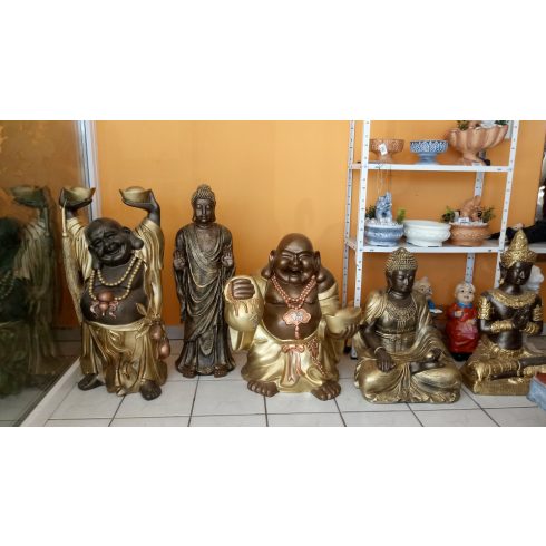 Buddha-kinai-álló/75-cm-bronz-arany