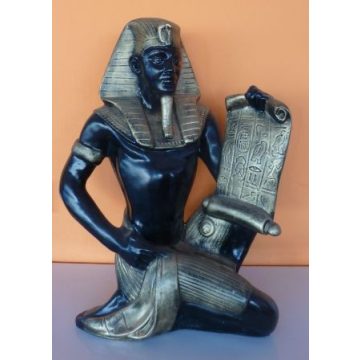 Fáraó- 52cm-Tutanhamon-papírusszal/fa