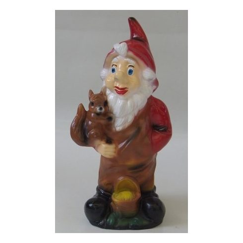 Kerti törpe-35cm-Mókussal a karján