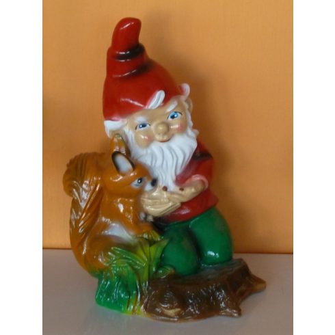Kerti törpe-36cm-Mókust etető