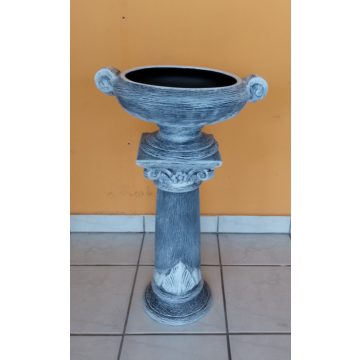 Kerámia-Oszlop-csigavonalas/virágtartó kehellyel/K41-terrakotta