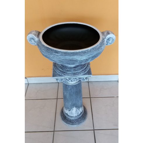 Kerámia-Oszlop-csigavonalas/virágtartó kehellyel/K41-terrakotta