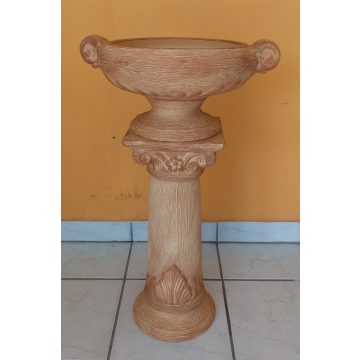 Kerámia-Oszlop-csigavonalas/virágtartó kehellyel/K41-ekrü