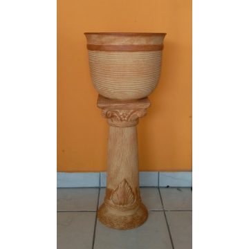 Kerámia-Oszlop-római-giga kaspóval/terrakotta