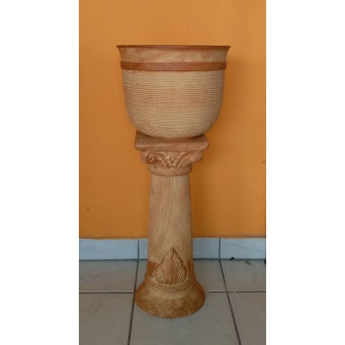 Kerámia-Oszlop-római-giga kaspóval/terrakotta