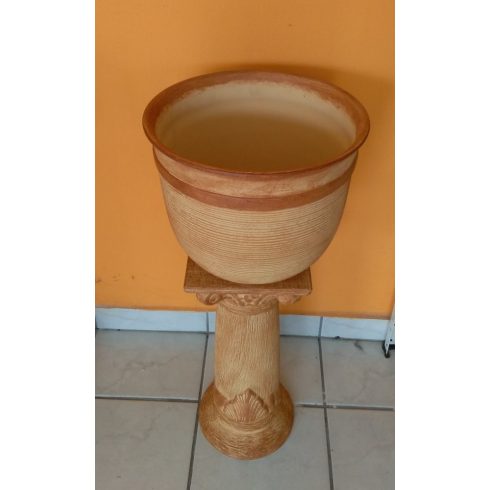 Kerámia-Oszlop-római-giga kaspóval/terrakotta