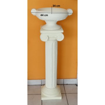 Kerámia-Oszlop-csigavonalas/virágtartó kehellyel/K19-terrakotta