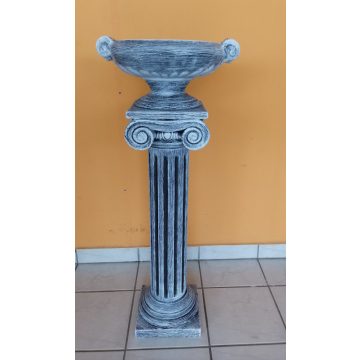 Kerámia-Oszlop-csigavonalas/virágtartó kehellyel/K19-terrakotta