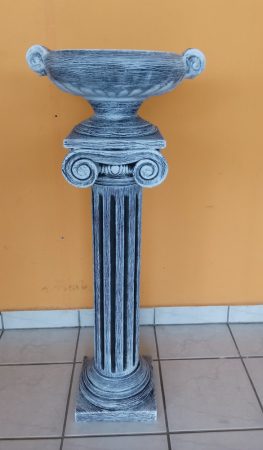 Kerámia-Oszlop-csigavonalas/virágtartó kehellyel/K19-terrakotta