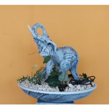 Kerámia-Csobogó-UFÓ tál/elefánttal-kék