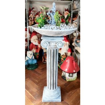 Kerámia-csobogó-oszlopon-görög/UFÓ tál/női alak