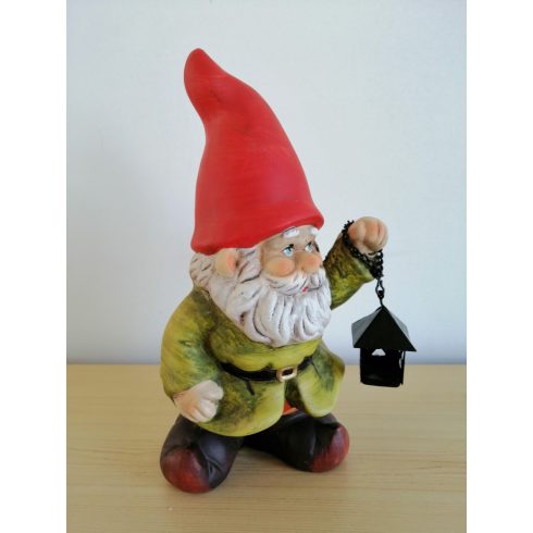 Kerti törpe-20cm-zöld kabátos