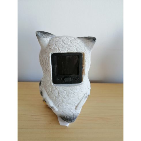 Solar-bagoly-13cm-fehér-LED szemekkel