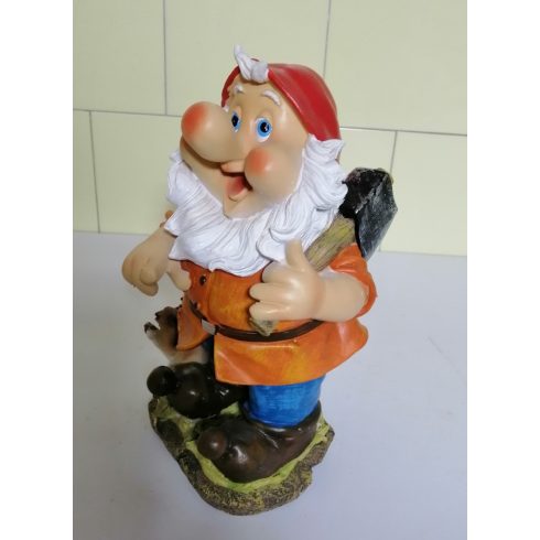 Kerti törpe-28cm-favágó-mókussal