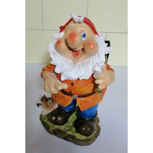 Kerti törpe-28cm-favágó-mókussal