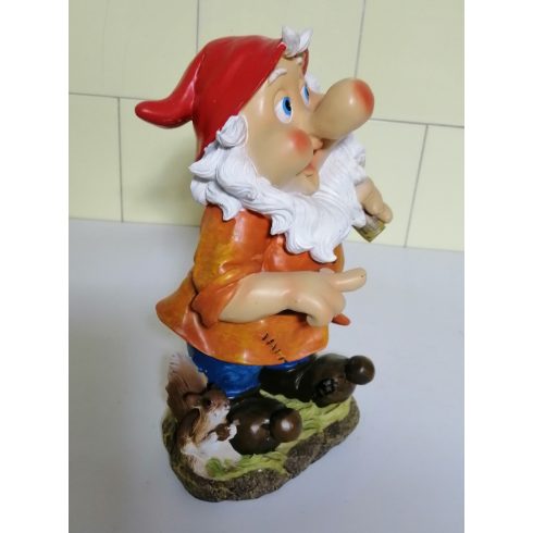 Kerti törpe-28cm-favágó-mókussal